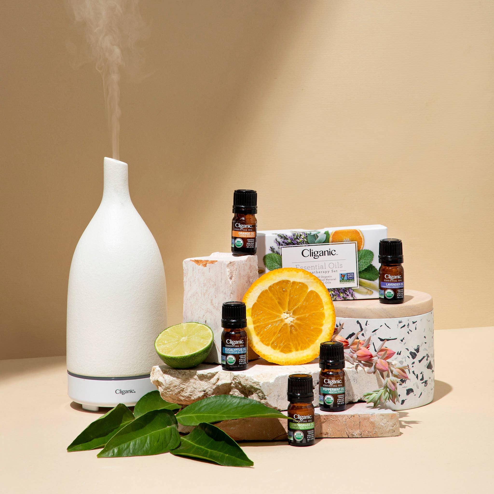 Essential Oils Set - Organic Aromatherapy 5 bottle Set (1 oz Bottles)