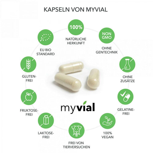 myvial - Organic Reishi capsules 120 pieces - Ling Zhi - Vegan