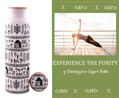 Peak Life Warli Print Copper Water Bottles