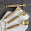 Gibb & Daan - Wooden Measuring Spoons Set-Gold Finish-Brass Inlay Handles