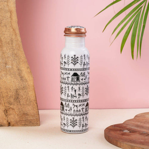 Peak Life Warli Print Copper Water Bottles