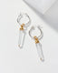 Boucles d'oreilles créoles interchangeables Rayanne - Quartz clair