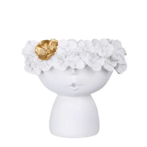 FLOWER HEAD VASE 15x13x14cm *WHITE