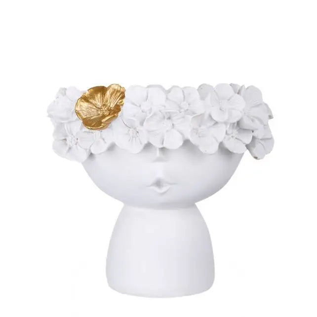 FLOWER HEAD VASE 15x13x14cm *WHITE