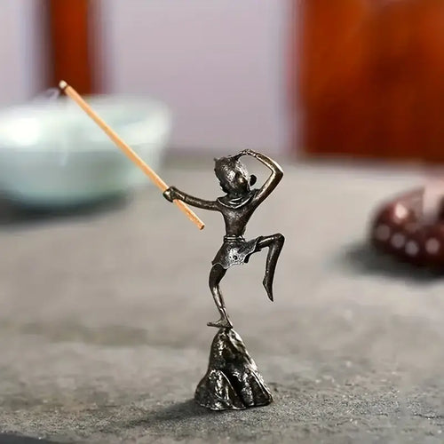 Porte-encens Kung Fu Singe Bronze/Cuivre Pièce Unique (Co