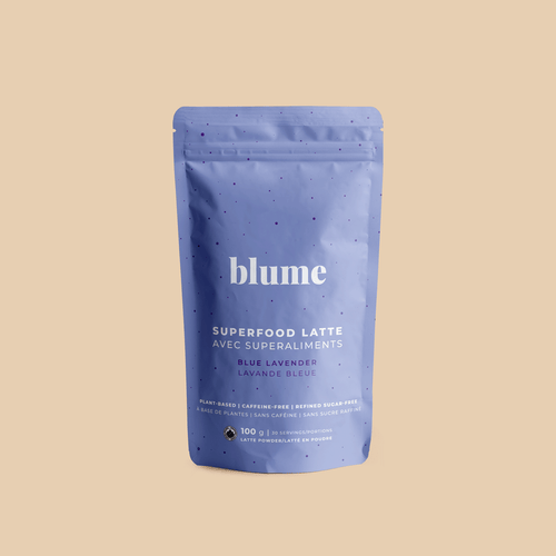 Poudre de superaliments pour latte, lavande bleue