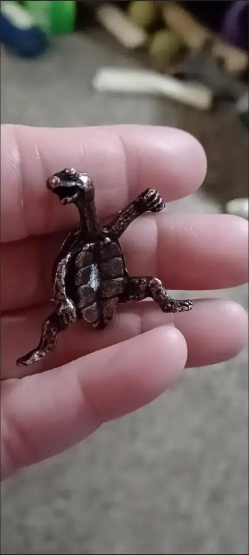 Porte-Encens Tortue Kung Fu Bronze/Cuivre Pièce Unique