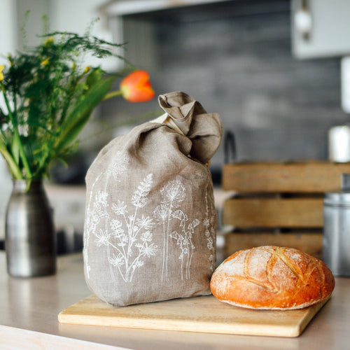 Sac à pain en lin respirant, conception de jardin 