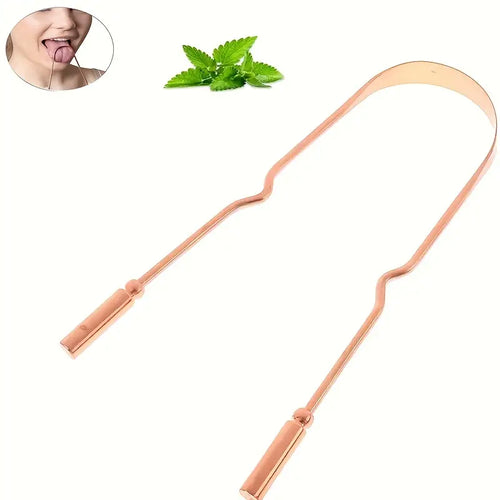 100% Pure Copper U-shaped Tongue Scraper, Reduce Bad Breath For Oral Care, Tongue Cleaners, Tongue Cleaning Tool