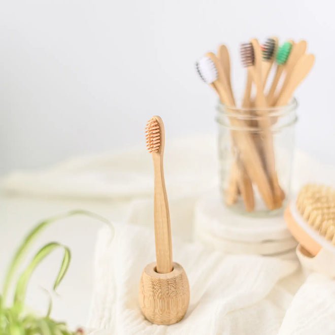 Brosse à dents en bambou naturel à poils souples pour enfants 