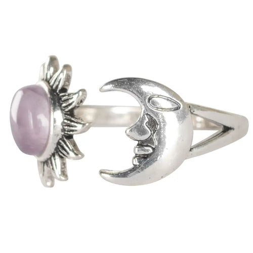 Amethyst Sun & Moon Adjustable Ring