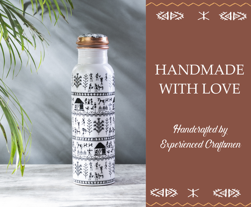 Peak Life Warli Print Copper Water Bottles