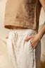 Beige Linen High Waisted  Carrot Pant