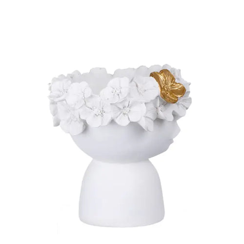 FLOWER HEAD VASE 15x13x14cm *WHITE