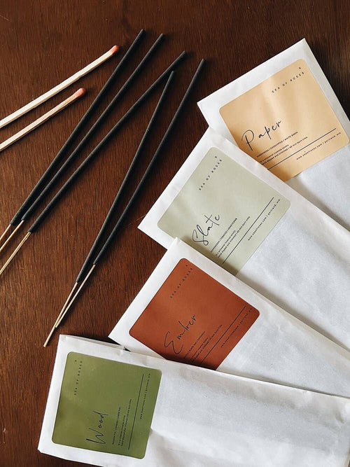 Hand-Dipped Incense Sticks in 4 Scents - Eco Friendly packaging in Kraft Paper Bag, 15 Sticks, 45-60min Burn Time - Home Fragrance