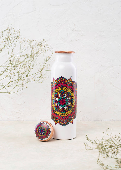 Mandala Print Copper Water Bottle 2 colors to choose from