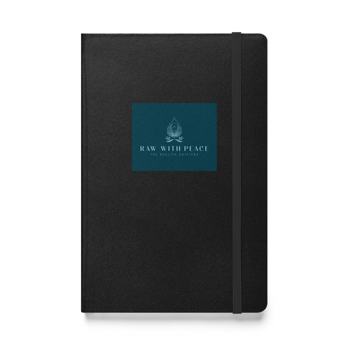 Raw With Peace Logo- Hardcover bound notebook