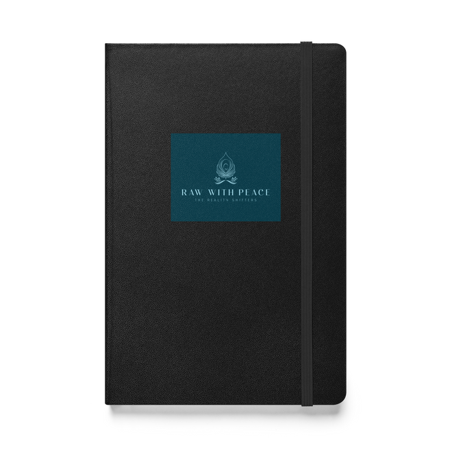 Raw With Peace Logo- Hardcover bound notebook