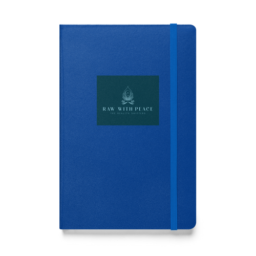 Raw With Peace Logo- Hardcover bound notebook