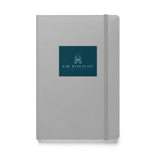 Raw With Peace Logo- Hardcover bound notebook