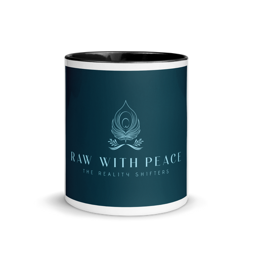 Raw With Peace Logo - Tasse avec couleur à l’intérieur