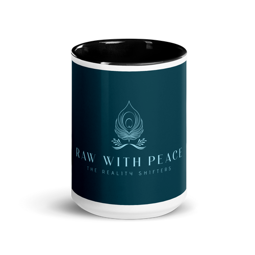 Raw With Peace Logo - Tasse avec couleur à l’intérieur