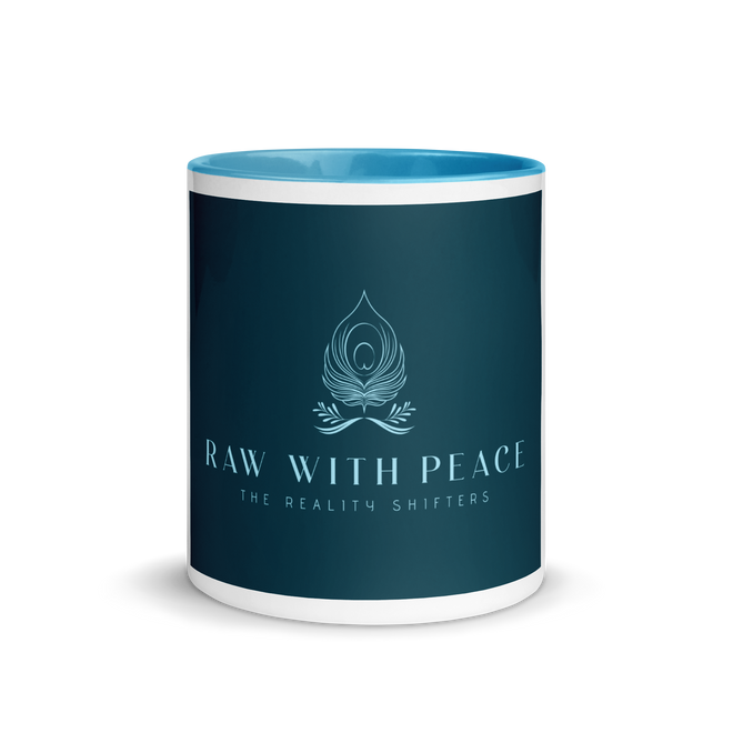 Raw With Peace Logo - Tasse avec couleur à l’intérieur