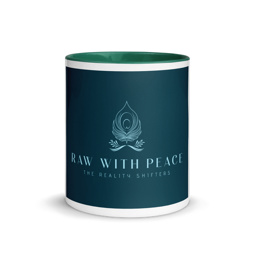 Raw With Peace Logo - Tasse avec couleur à l’intérieur