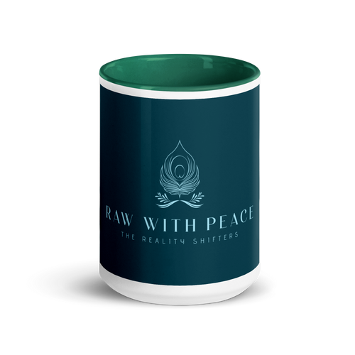 Raw With Peace Logo - Tasse avec couleur à l’intérieur