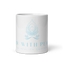 Raw with Peace Logo- White glossy mug