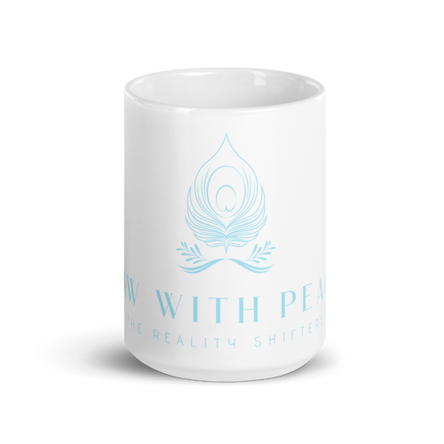 Raw with Peace Logo- White glossy mug