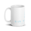 Raw with Peace Logo- White glossy mug