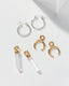 Boucles d'oreilles créoles interchangeables Rayanne - Quartz clair