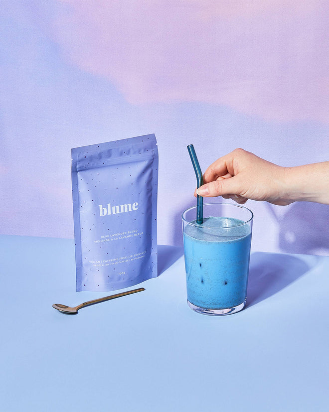 Poudre de superaliments pour latte, lavande bleue