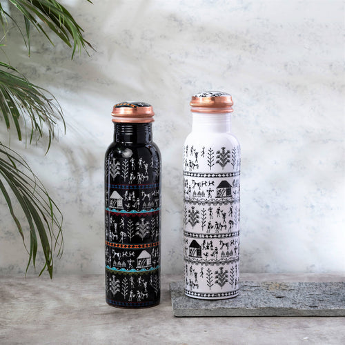 Peak Life Warli Print Copper Water Bottles