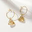 Boucles d'oreilles mini créoles Triangle des Bermudes - Citrine