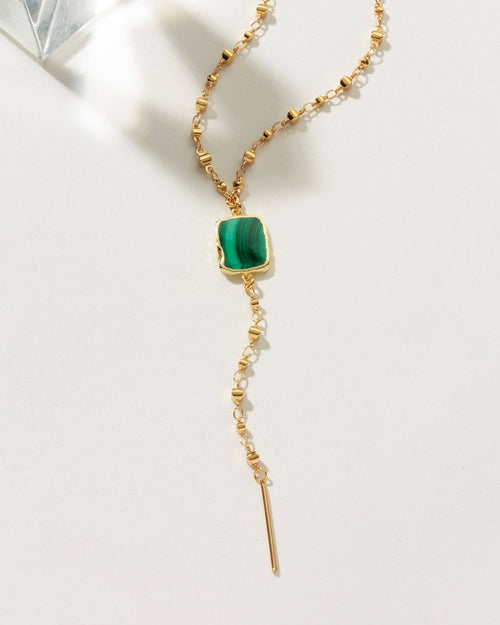 Eterno Amore Gemma Lariat Necklace - Malachite