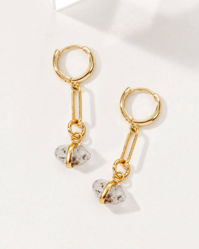 East Coast Herkimer Quartz Earrings - Gold